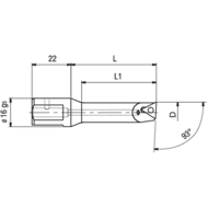 MHD-Bohrstange B3.16 ø16-18mm für TRM50/50 (Platte TPGX 0902..)
